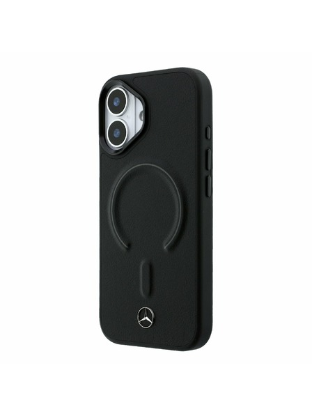 Mercedes Mercedes PU Leather 3D MagSafe Zadnji ovoj za iPhone 17 Black