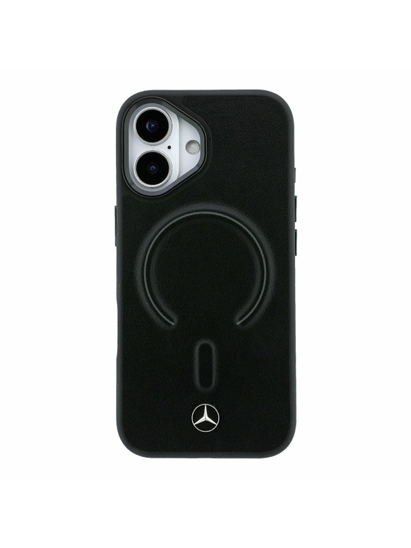 Mercedes Mercedes PU Leather 3D MagSafe Zadnji ovoj za iPhone 17 Black