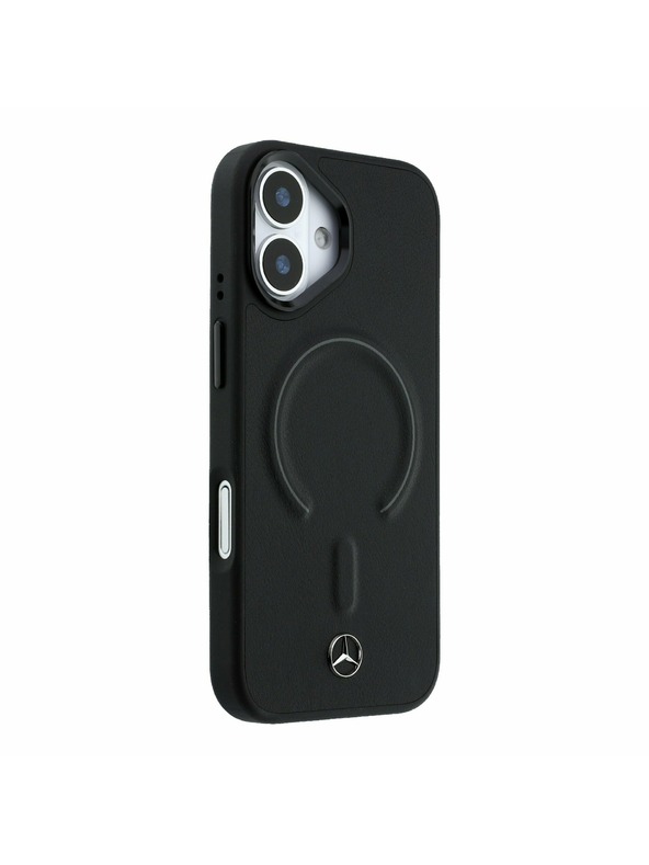 Mercedes Mercedes PU Leather 3D MagSafe Zadnji ovoj za iPhone 17 Black