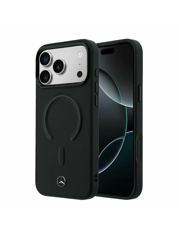 Mercedes Mercedes PU Leather 3D MagSafe Zadnji ovoj za iPhone 17 Pro Black