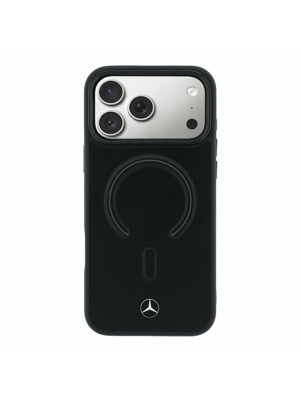 Mercedes Mercedes PU Leather 3D MagSafe Zadnji ovoj za iPhone 17 Pro Max Black
