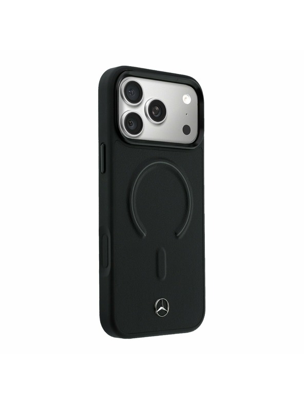 Mercedes Mercedes PU Leather 3D MagSafe Zadnji ovoj za iPhone 17 Pro Max Black