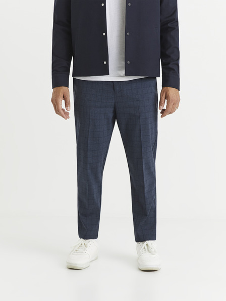 Celio Temno modre moške kvačkane hlače Celio