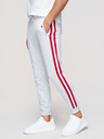 Ombre Clothing Moške trenirke z oblogo in rebrastim robom na nogavicah - siva meliž V1 P1519 Ombre Clothing