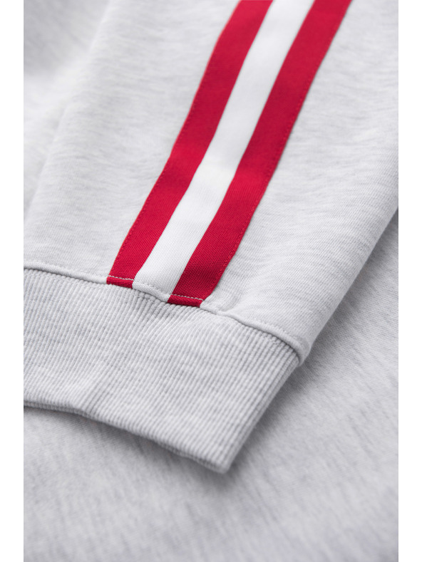 Ombre Clothing Moške trenirke z oblogo in rebrastim robom na nogavicah - siva meliž V1 P1519 Ombre Clothing