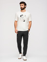 Ombre Clothing Moške trenirke JOGGER s kontrastnimi vstavkami in žepi na stegnih - črna V1 OM-PASK-0222 Ombre Clothing