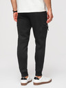 Ombre Clothing Moške trenirke JOGGER s kontrastnimi vstavkami in žepi na stegnih - črna V1 OM-PASK-0222 Ombre Clothing