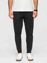 Ombre Clothing Moške trenirke JOGGER s kontrastnimi vstavkami in žepi na stegnih - črna V1 OM-PASK-0222 Ombre Clothing