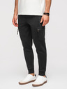Ombre Clothing Moške trenirke JOGGER s kontrastnimi vstavkami in žepi na stegnih - črna V1 OM-PASK-0222 Ombre Clothing