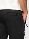Ombre Clothing Moške trenirke JOGGER s kontrastnimi vstavkami in žepi na stegnih - črna V1 OM-PASK-0222 Ombre Clothing