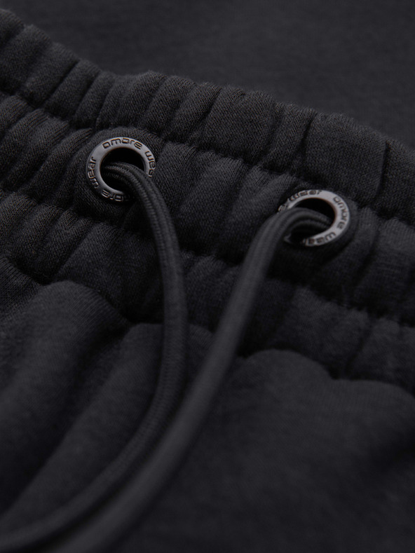 Ombre Clothing Moške trenirke JOGGER s kontrastnimi vstavkami in žepi na stegnih - črna V1 OM-PASK-0222 Ombre Clothing