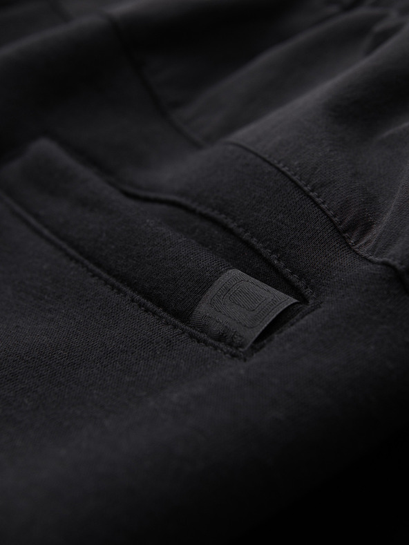 Ombre Clothing Moške trenirke JOGGER s kontrastnimi vstavkami in žepi na stegnih - črna V1 OM-PASK-0222 Ombre Clothing
