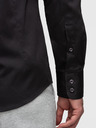 Ombre Clothing Klasična moška srajca SLIM FIT iz satenske tkanine - črna V4 OM-SHOS-0211 Ombre Clothing