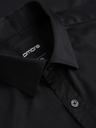 Ombre Clothing Klasična moška srajca SLIM FIT iz satenske tkanine - črna V4 OM-SHOS-0211 Ombre Clothing