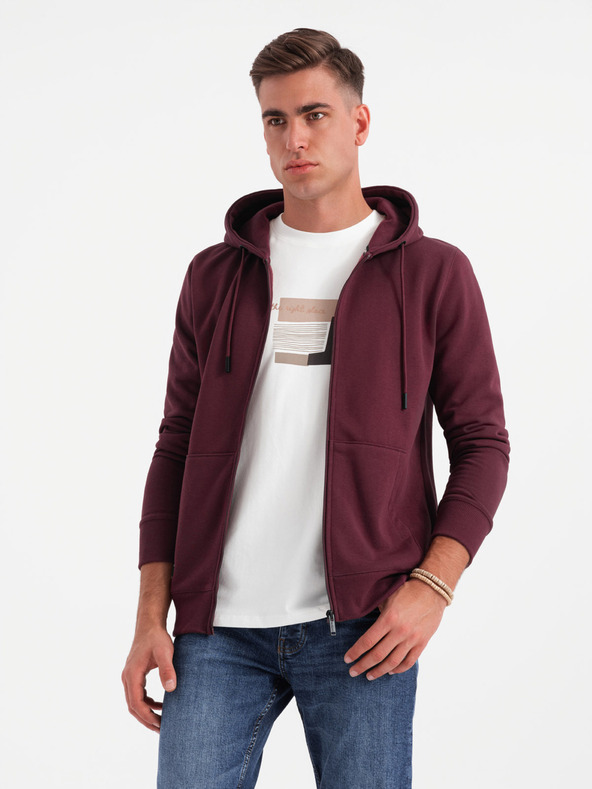 Ombre Clothing Moška bombažna jopa BASIC z zadrgo Ombre Clothing