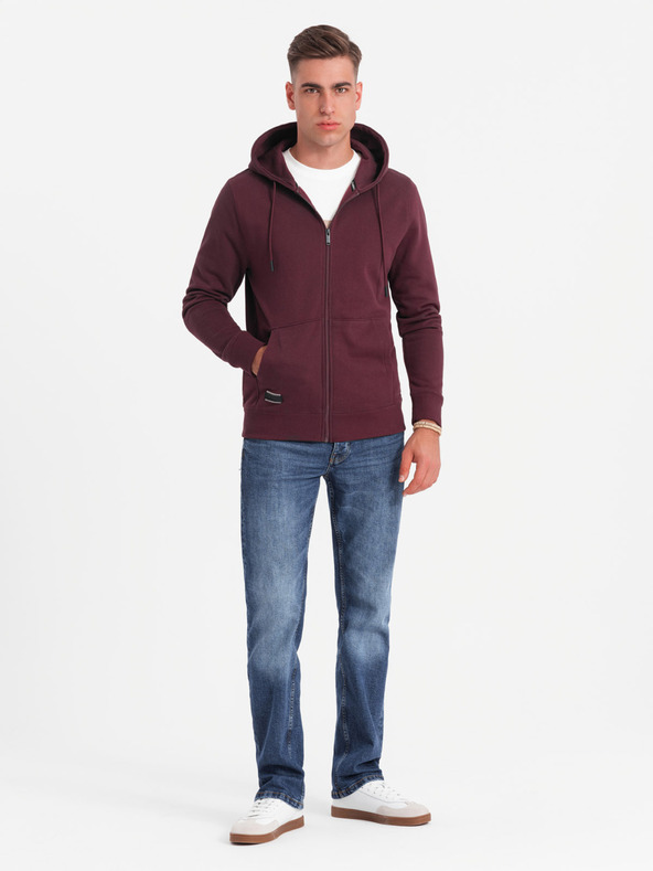 Ombre Clothing Moška bombažna jopa BASIC z zadrgo Ombre Clothing