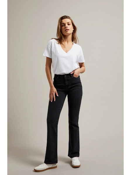 Moodo Gladke črne kavbojke bootcut Moodo