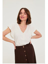 Moodo Bluza s perlami bela Moodo