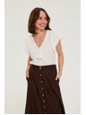 Moodo Bluza s perlami bela Moodo