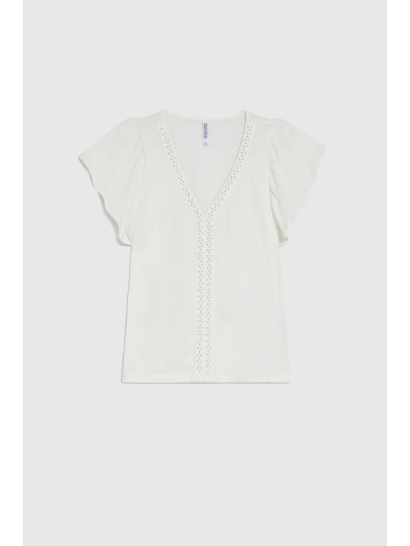 Moodo Bluza s perlami bela Moodo