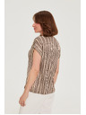 Moodo Beige Striped Blouse Moodo