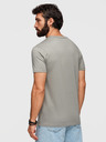 Ombre Clothing Moška bombažna majica z geometrijskim tiskom - siva V3 OM-TSPT-0259 Ombre Clothing