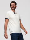 Ombre Clothing Moška bombažna polo majica s kontrastnim robom - bela V1 OM-POSS-0170 Ombre Clothing