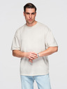Ombre Clothing Majica OM-TSBC-0291 - črna/bela/svetlo olivna Ombre Clothing