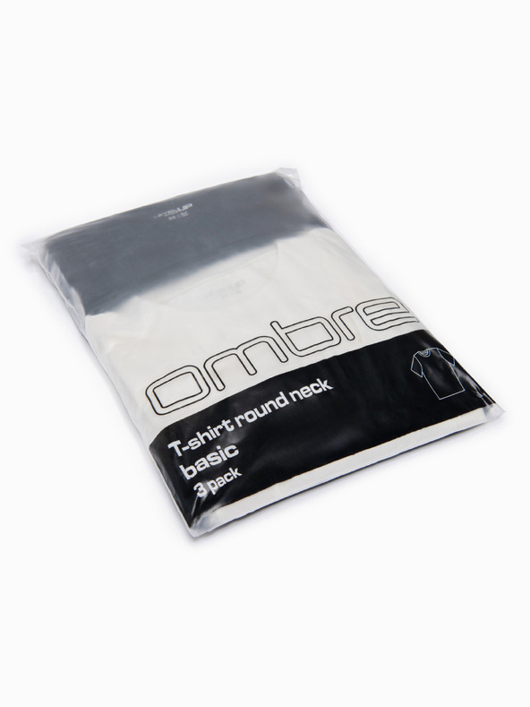 Ombre Clothing Majica OM-TSBC-0291 - off white/off white/črna Ombre Clothing