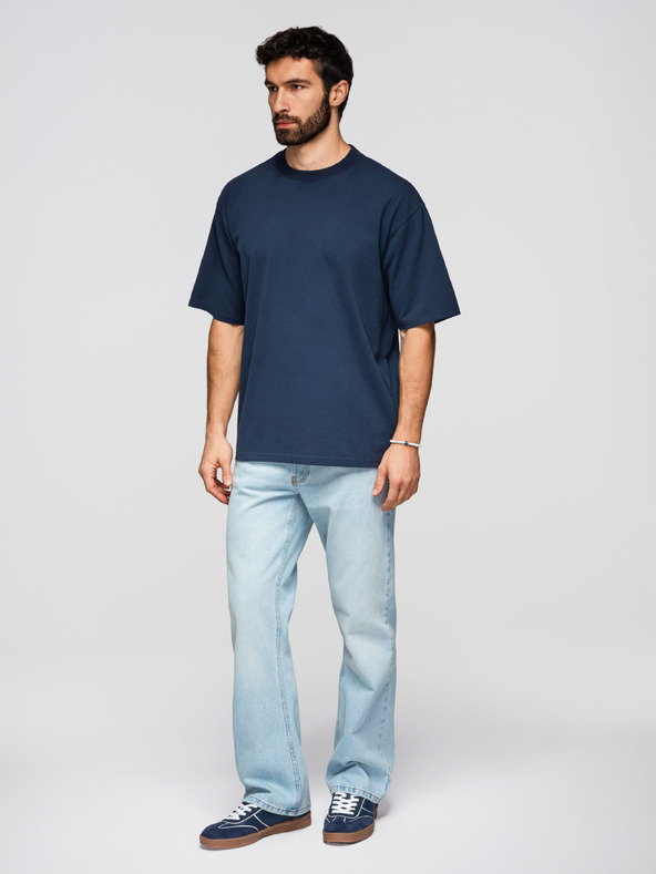 Ombre Clothing Majica OM-TSBC-0291 - off white/bledo olivna/navy Ombre Clothing
