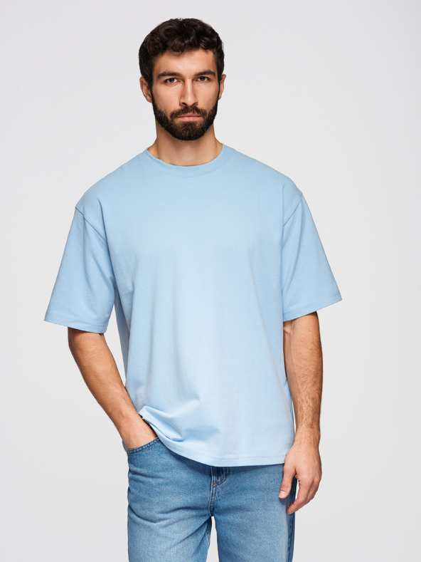 Ombre Clothing Majica OM-TSBC-0291 - črna/svetlo modra/bela Ombre Clothing