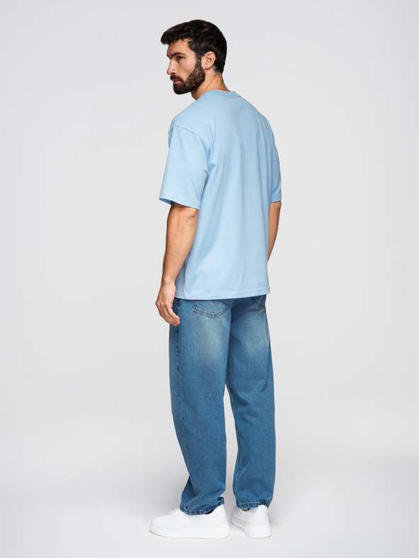 Ombre Clothing Majica OM-TSBC-0291 - črna/svetlo modra/bela Ombre Clothing