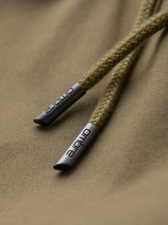 Ombre Clothing Moške hlače JOGGERY s tovornimi žepi na zadrgo - khaki V1 OM-PAJO-0290 Ombre Clothing