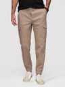 Ombre Clothing Moške hlače JOGGERY s tovornimi žepi na zadrgo - bež V2 OM-PAJO-0290 Ombre Clothing