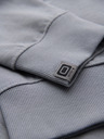Ombre Clothing Moška majica na zadrgo s kapuco in našitkom - siva V1 OM-SSZP-0256 Ombre Clothing