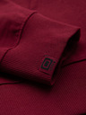 Ombre Clothing Moška majica brez gumbov s kapuco in našitkom - rdeča V3 OM-SSZP-0256 Ombre Clothing