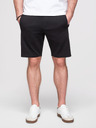 Ombre Clothing Moške bombažne kratke hlače z vrvico in žepi - črne V5 OM-SRBS-0205 Ombre Clothing
