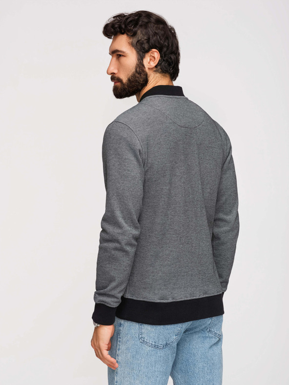 Ombre Clothing Moška pletena bomber jakna - črna