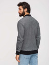 Ombre Clothing Moška pletena bomber jakna - črna