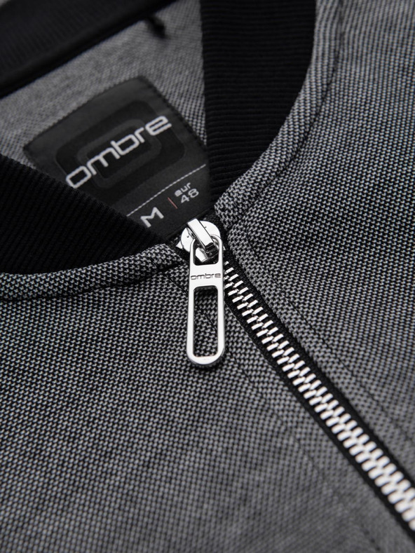 Ombre Clothing Moška pletena bomber jakna - črna
