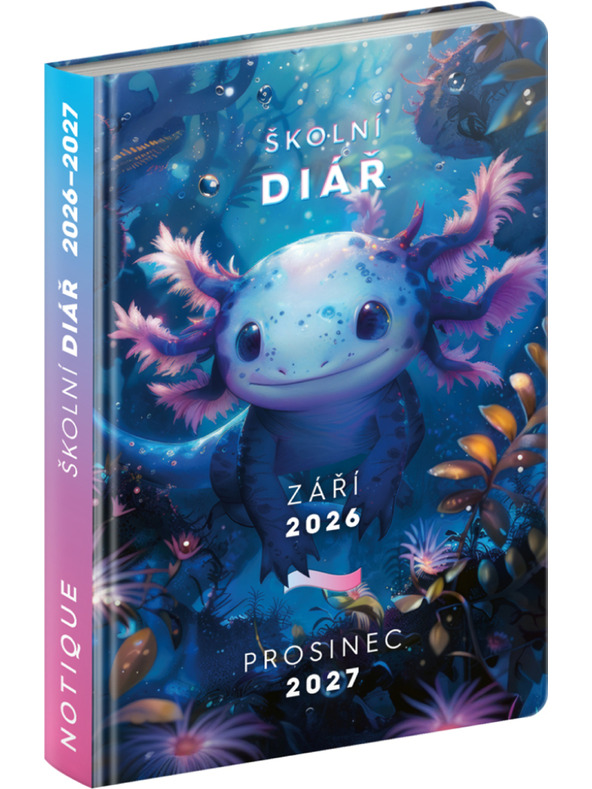 NOTIQUE NOTIQUE Šolski dnevnik Axolotl (september 2026 – december 2027), 9,8 x 14,5 cm