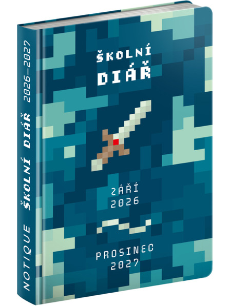 NOTIQUE NOTIQUE Šolski dnevnik Gamer (september 2026 – december 2027), 9,8 x 14,5 cm