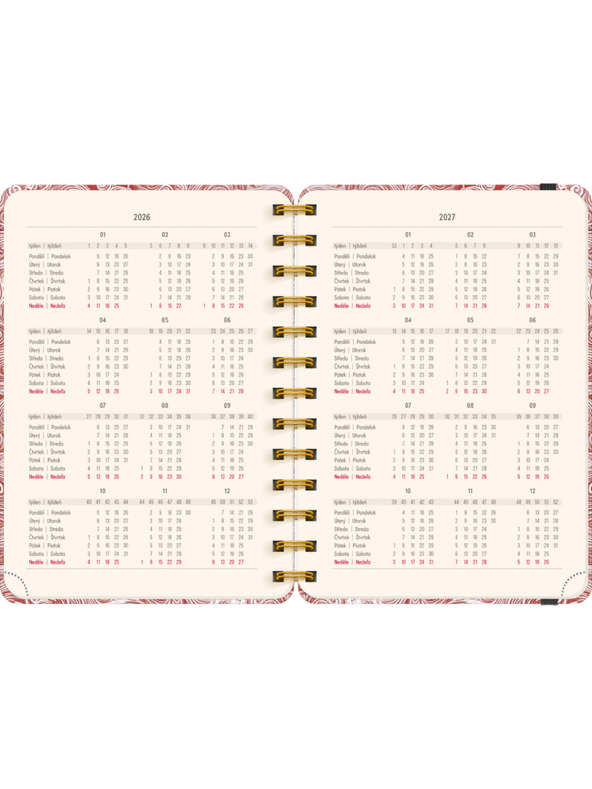 NOTIQUE NOTIQUE Spiralni 18-mesečni dnevnik Petito – Oblaki 2026/2027, 13 x 18 cm