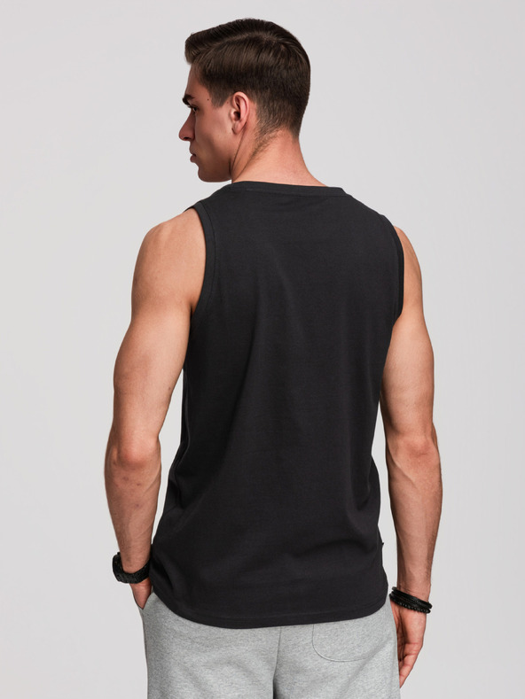 Ombre Clothing Moške bombažne majice BASIC - črna V3 OM-TSBT-0272 Ombre Clothing