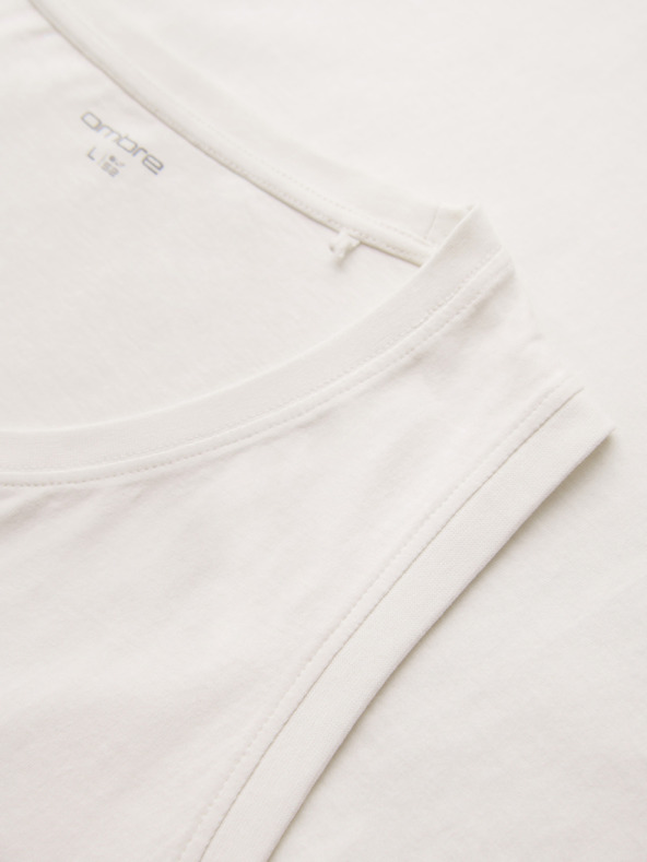 Ombre Clothing Moške bombažne majice BASIC - bela V1 OM-TSBT-0272 Ombre Clothing