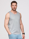 Ombre Clothing Moške bombažne majice BASIC - siva melanž V2 OM-TSBT-0272 Ombre Clothing