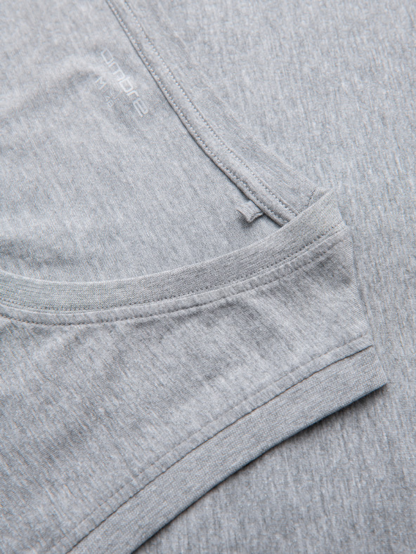 Ombre Clothing Moške bombažne majice BASIC - siva melanž V2 OM-TSBT-0272 Ombre Clothing