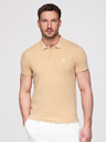 Ombre Clothing Moško bombažno polo majico BASIC - črna/bela/bež V7 OM-POBS-0171 Ombre Clothing