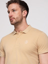 Ombre Clothing Moško bombažno polo majico BASIC - črna/bela/bež V7 OM-POBS-0171 Ombre Clothing