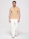 Ombre Clothing Moško bombažno polo majico BASIC - črna/bela/bež V7 OM-POBS-0171 Ombre Clothing